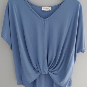 High-low Lavender Field Blue Top